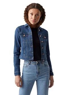 VERO MODA Damen VMLUNA LS SLIM DNM JACKET MIX GA NO 10279492, Medium Blue Denim, L von VERO MODA