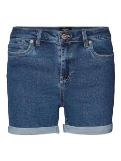 VERO MODA Damen VMLUNA MR FOLD Mix GA NOOS Shorts, Medium Blue Denim, XSW / 34L von VERO MODA