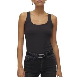 VERO MODA Damen VMMILLION SL Square 2-Way JRS NOOS Top, Black, XS von VERO MODA