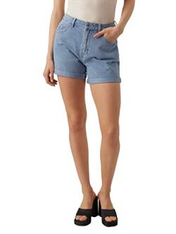 VERO MODA Damen VMZURI HR Loose Shorts Mix NOOS 10279493, Light Blue Denim, L von VERO MODA