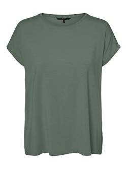 VERO MODA Damen Vmava Plain Ss Top Gajrs Noos T-Shirt, Laurel Wreath, L von VERO MODA