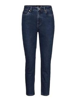 VERO MODA Damen Vmbrenda Hr Straight Ank Gu3135 Ga Noos Jeanshose, Dark Blue Denim, 25W / 32L EU von VERO MODA