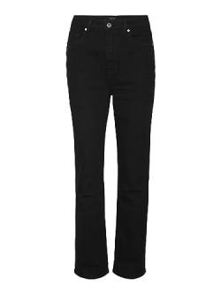 VERO MODA Damen Vmdrew Hr Straight Gu134 Ga Noos Jeanshose, Black Denim, 28W / 34L EU von VERO MODA