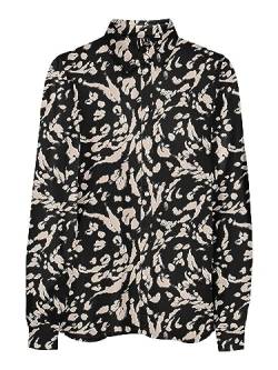 VERO MODA Damen Vmeasy Ls Shirt R1 WVN Ga Hemd, Black/AOP:cila, XS EU von VERO MODA