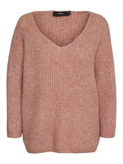 VERO MODA Damen Vmjulie Ga Rep Boo 7/8 V-neck Blouse Pullover, Old Rose, M EU von VERO MODA