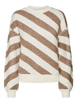 VERO MODA Damen Vmlara Ls O-neck Pullover Ga Boo, Birch, XS von VERO MODA