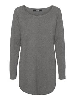 VERO MODA Damen Vmnellie Glory Ls Long Blouse Noos Top, Medium Grey Melange, XS EU von VERO MODA