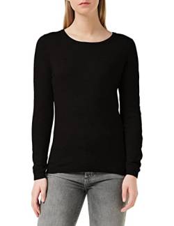 VERO MODA Eleganter Feinstrick Pullover Strukturmuster Rundhals Longsleeve VMCARE Sweater, Farben:Schwarz, Größe:XL von VERO MODA