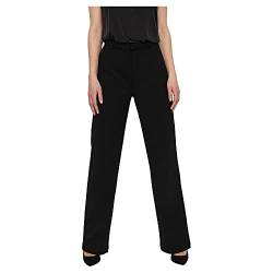 VERO MODA Legere Stoffhose Elegante Damen Stretch Culotte Gerade Business Pants, Farben:Schwarz-2, Größe:S / 34L, Z-Länge:L34 von VERO MODA