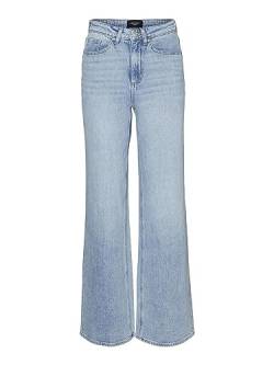 VERO MODA Straight Fit Jeans Stone Washed Denim Hose High Waist Schlag Pantsl VMTESSA, Farben:Hellblau,Größe Damen:W27 L32,Z - Länge L30/32/34/36/38:L32 von VERO MODA