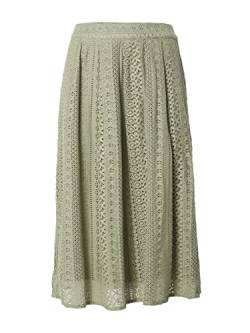 VERO Moda Damen Falten Rock Spitzen Struktur Skirt Midi Knielang Plissee mit Stretch Bund VMHONEY, Farben:Grün, Größe:XS von VERO MODA