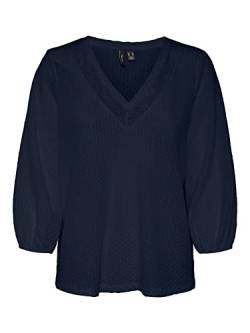 VERO MODA Women's VMSONJA 3/4 V-Neck JRS BTQ Top, Navy Blazer, L von VERO MODA