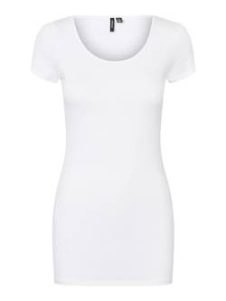 Vero Moda Damen VMMAXI My Soft SS Long U-Neck GA 2 PCK T-Shirt, Black Iris/Pack:Bright White, L von VERO MODA