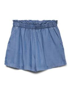 Vero Moda Women's VMHARPER HR Pull ON Frill Shots Shorts, Medium Blue Denim, XS von VERO MODA