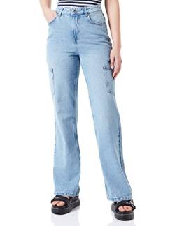 Vero Moda Women's VMKITHY HR Loose STR Cargo Jeans VI3303 Hose, Medium Blue Denim, 27W / 32L von VERO MODA