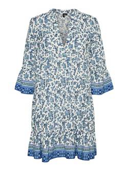 Vero Moda Women's VMMILAN 3/4 Short Dress WVN Kleid, Dazzling Blue/AOP:Mira, XS von VERO MODA