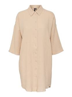 Vero Moda Women's VMNATALI 3/4 Long Overshirt NOOS Blusenkleid, Irish Cream, S von VERO MODA