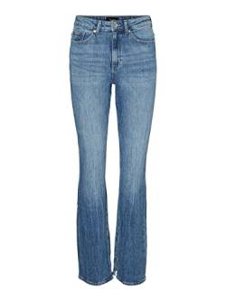 Vero Moda Women's VMSELMA HR Flared Slit Jeans RA336 Hose, Medium Blue Denim, 25W / 32L von VERO MODA