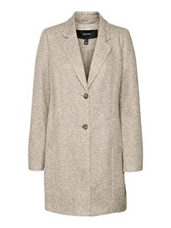 Vero Moda Women's VMVERODONACALLIE Coat GA BOOS Mantel, Oatmeal/Detail:Melange, M von VERO MODA