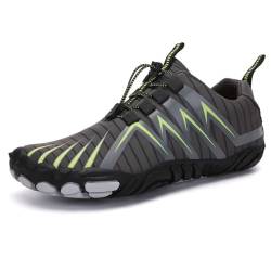 VERROL Barfußschuhe Damen Traillaufschuhe Herren Fitnessschuhe Atmungsakiv Leichte Schnell Trocknend Outdoor Wanderschuhe Trekkingschuhe Schwarz von VERROL