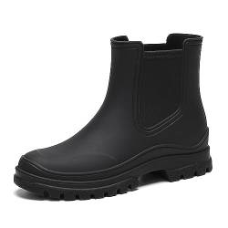 VERROL Damen Chelsea Boots Mädchen Gummistiefel Stiefelette Kurzs Slip On Regenstiefel Wellies Wasserdicht Gartenstiefel 39-41EU von VERROL