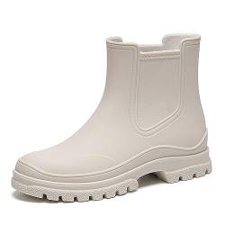 VERROL Damen Chelsea Boots Mädchen Gummistiefel Stiefelette Kurzs Slip On Regenstiefel Wellies Wasserdicht Gartenstiefel 39-41EU von VERROL