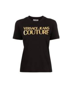 VERSACE JEANS COUTURE Damen T-Shirt Black - Gold S von VERSACE JEANS COUTURE