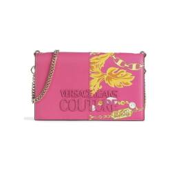 VERSACE JEANS COUTURE Halb Fuchsia Geldbörse mit geprägtem Logo und Schulterriemen für Damen, Crimson/Gold, Taglia Unica von VERSACE JEANS COUTURE