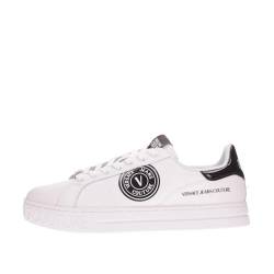 VERSACE JEANS COUTURE Herren-Sneaker mit Logoapplikation, Weiß, 39 EU von VERSACE JEANS COUTURE