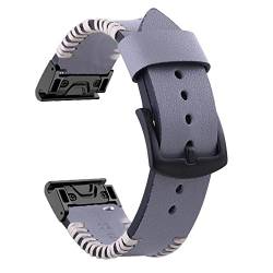 VEVEL 22 x 26 mm Leder-Uhrenarmband QuickFit-Armbänder für Garmin Fenix 7X 7 6 6X Pro 5X 5 Plus 3HR Epix/Instinct 2 Smartwatch-Band, QuickFit 22mm, Achat von VEVEL