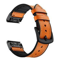 VEVEL 22 x 26 mm Leder-Uhrenarmband QuickFit-Armbänder für Garmin Fenix 7X 7 6 6X Pro 5X 5 Plus 3HR Epix/Instinct 2 Smartwatch-Band, QuickFit 26mm, Achat von VEVEL