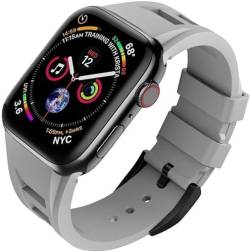 VEVEL Silikon-Uhrenarmband, Edelstahl-Schnalle, Mod-Kit, für Apple Watch Ultra 49 mm, 45 mm, 44 mm, 42 mm, Ersatzzubehör, 44mm, Achat von VEVEL