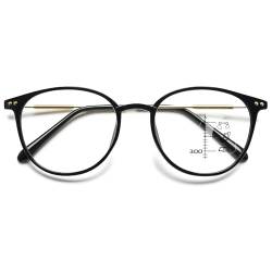 VEVESMUNDO Gleitsichtbrille Lesebrille Multifocus Progressive Blaulichtfilter Sehhilfe Lesehilfe Bifokale Brillen Herren Damen (1 Stück Schwarz, 1.5) von VEVESMUNDO