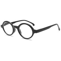 VEVESMUNDO Halbrand Lesebrille Herren Damen Retro Runde Halbbrille Vintage Klar Lesehilfe Sehhilfe Brillen (1 Stück Schwarz Lesebrille, 1.75) von VEVESMUNDO