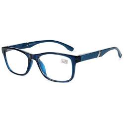 VEVESMUNDO Lesebrille Damen Herren Halbrahmen Federscharnier Vintage Halbbrille Lesehilfe Sehhilfen Brillen mit Stärke 1.0 1.5 2.0 2.5 3.0 3.5 4.0 (Blau, 1.0) von VEVESMUNDO
