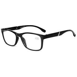 VEVESMUNDO Lesebrille Damen Herren Halbrahmen Federscharnier Vintage Halbbrille Lesehilfe Sehhilfen Brillen mit Stärke 1.0 1.5 2.0 2.5 3.0 3.5 4.0 (Schwarz, 1.0) von VEVESMUNDO