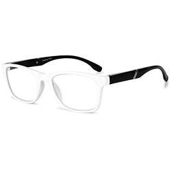 VEVESMUNDO Lesebrille Damen Herren Halbrahmen Federscharnier Vintage Halbbrille Lesehilfe Sehhilfen Brillen mit Stärke 1.0 1.5 2.0 2.5 3.0 3.5 4.0 (Weiß, 4.0) von VEVESMUNDO