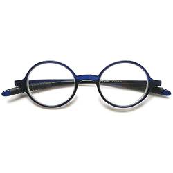 VEVESMUNDO Lesebrillen Damen Herren Retro Runde Kleine TR90 Flexibel Leicht Nerd Lesehilfe Sehhilfe Brillen von VEVESMUNDO