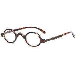 VEVESMUNDO Lesebrillen Herren Damen Retro Runde Klassische Vollrandbrille Arbeitsplatzbrille Vintage Klar Lesehilfe Sehhilfe Brillen mit Sehstärke (1 Stück Schildpatt Lesebrille, 1.0) von VEVESMUNDO