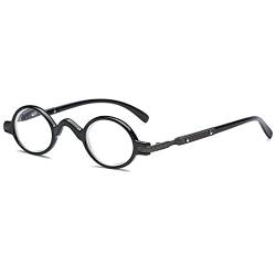 VEVESMUNDO Lesebrillen Herren Damen Retro Runde Klassische Vollrandbrille Arbeitsplatzbrille Vintage Klar Lesehilfe Sehhilfe Brillen mit Sehstärke (1 Stück Schwarz Lesebrille, 1.5) von VEVESMUNDO