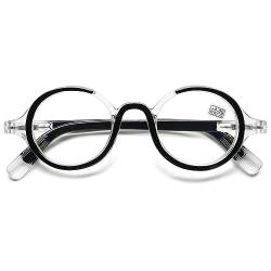 VEVESMUNDO Runde Lesebrille Blaulichtfilter Damen Herren Retro Vintage Design Nerdbrille Lesehilfe Sehhilfe Brille mit Stärke +1.0,+1.5,+2.0,+2.5,+3.0,+3.5,+4.0 (1 Stück Schwarz, 1.0) von VEVESMUNDO