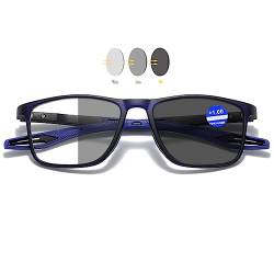 VEVESMUNDO Selbsttönend Lesebrille Blaulichtfilter Sportliche TR90 Leicht Sport Herren Damen Sehhilfe Brille (1 Stück Blau, 2.5) von VEVESMUNDO