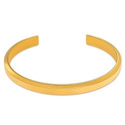 VEXXS Herren Armreif,18K Gold beschichtet Edelstahl Offen Armband,Klassisches Bracelet,Schmuck Geschenk für Herren Damen Männer Jungen Frauen von VEXXS