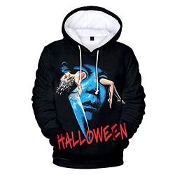 VEZ Kapuzenpullover 3D Doodle Horror Film Halloween Michael Myers Hatshirt Männer/Frauen Sweatshirt Herbst Langarm Pullover Lose Top Cosplay von VEZ