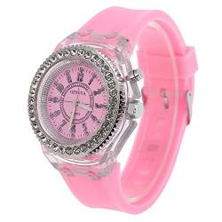 VGEBY1 Armbanduhr, Quarz, beleuchtet, für Damen, Dekoration, Strass, wasserdicht, Geschenkidee zum Geburtstag, Rosa von VGEBY1