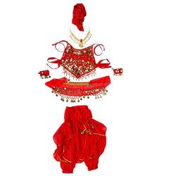 VGEBY1 Bauchtanz Kostüm, Kinder Mädchen Bauchtänzerin Kostüm Weiches Elegantes Indisches Tanzkleid Kostüm Halloween Abnutzungs Karnevals Sätze(L) Dress Outdoorkleidung von VGEBY1