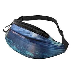 Bunte Schmetterlings-Sport-Hüfttasche mit Reißverschluss und Kopfhörerloch, Laufgürteltasche mit verstellbarem Gürtel für Männer und Frauen, Schöne Aussicht auf das Meer, Einheitsgröße von VGFJHNDF