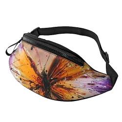 Bunte Schmetterlings-Sport-Hüfttasche mit Reißverschluss und Kopfhörerloch, Laufgürteltasche mit verstellbarem Gürtel für Männer und Frauen, Stickerei mit bunten Schmetterlingen., Einheitsgröße von VGFJHNDF