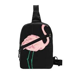 Chemische Periodensystem Sling Bag Faltbarer Crossbody Rucksack Brustrucksack für Männer Frauen, verstellbare linke und rechte Schulter Sport Casual Tagesrucksack, Handbemalter Flamingo-Vogel, Einheitsgröße von VGFJHNDF