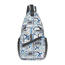 Cool Black Lips Sling Bag Travel Crossbody Backpack Chest Pack for Men Women, Adjustable Left and Right Shoulders Hiking Casual Daypack, Gymnastik Blau, Einheitsgröße von VGFJHNDF